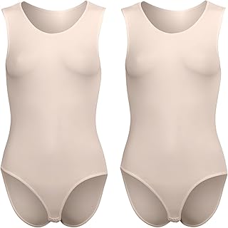 ملابس داخلية ويف 2 برقبة دائرية وبدون أكمام للنساء، طقم مكون من قطعتين