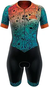 Macaquinho de Ciclismo Feminino Márcio May Sports Scary Fun Colorful