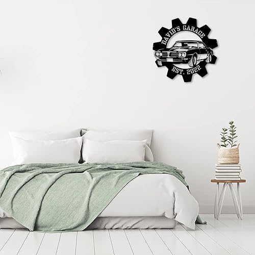 Miniatura 5 de Letrero de neón personalizado para garaje, letrero de metal con nombre de garaje personalizado, letrero iluminado para garaje, arte de pared para