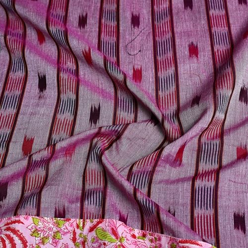 Image of Sambalpuri Ikat Ethnic Unstitched Cotton Blouse Piece for Women