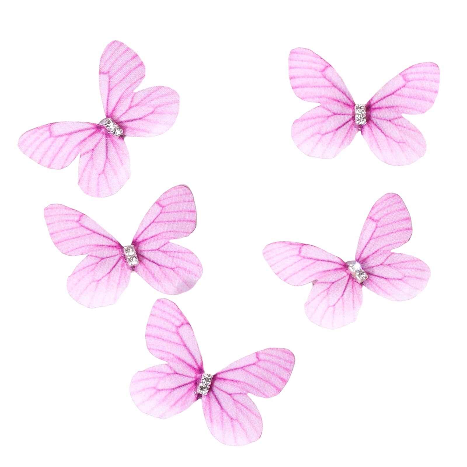 MICFENY 5PCS Fabric Butterfly Hair Clip 2000s Hairpin For Themed Event Birthdays Weddings And Casual Wear Women Girl Hair Decors
