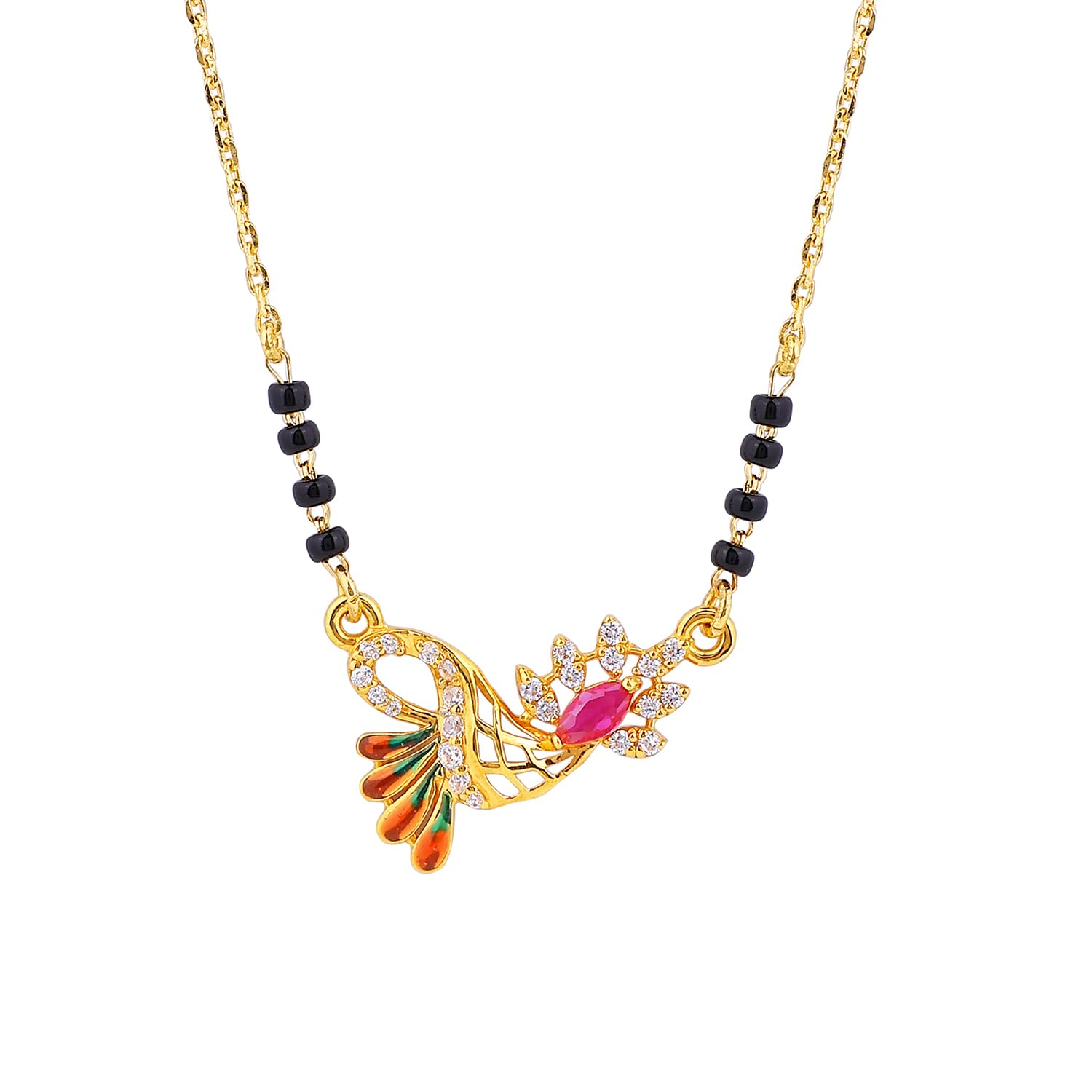 1gm Micron Gold Plated Hypoallergenic Black Beads Kala Mani 925 Sterling Silver Mangalsutra | Tanmaniya | Chandi Necklace Jewellery | Pure Silver Gift for Women | 6 Months Warranty-image-37