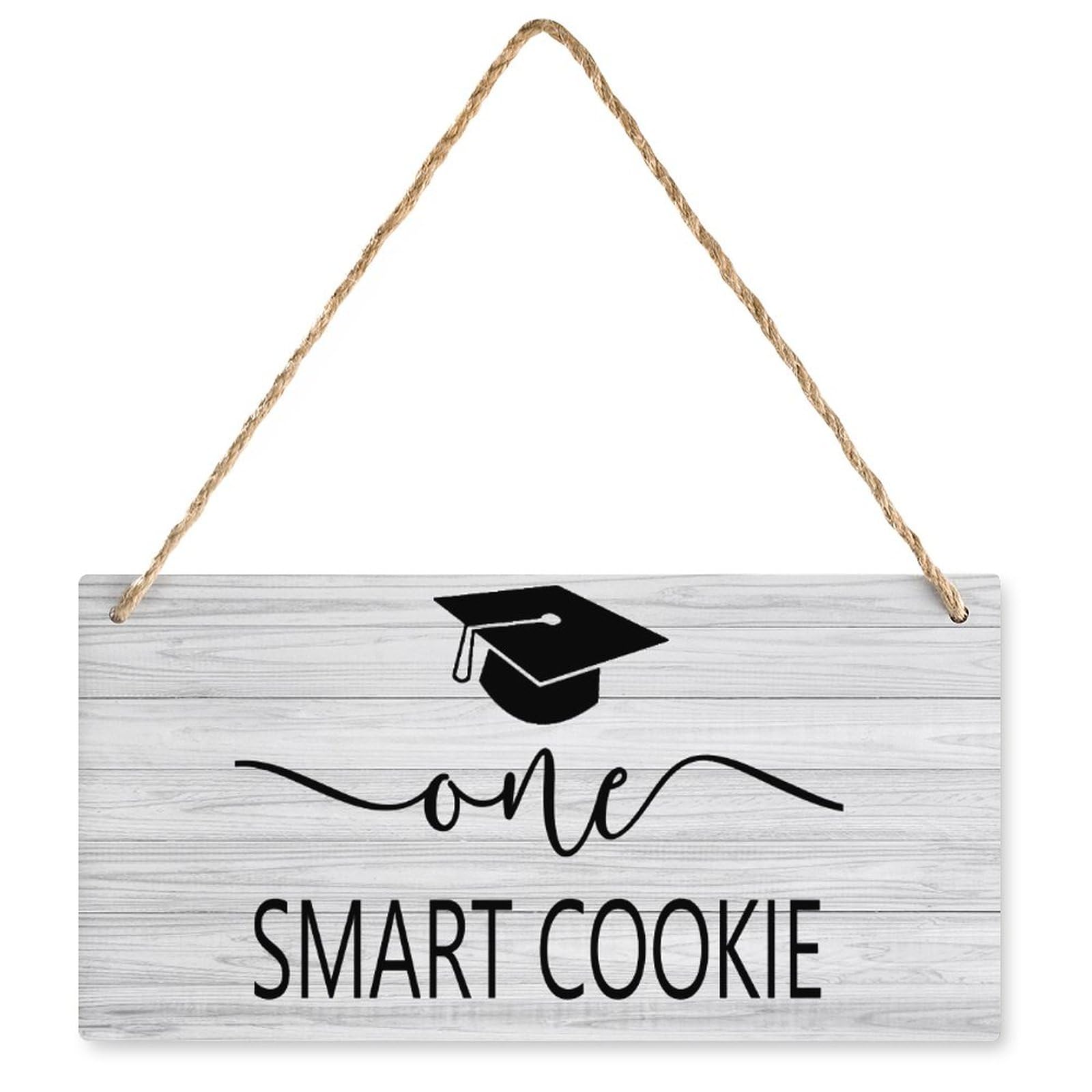 Wood Hanging Decor Sign One Smart Cookie Board Hanging Wood Sign, House Wood Sign For Garden Yard Home Farmhouse 12X6 Inch