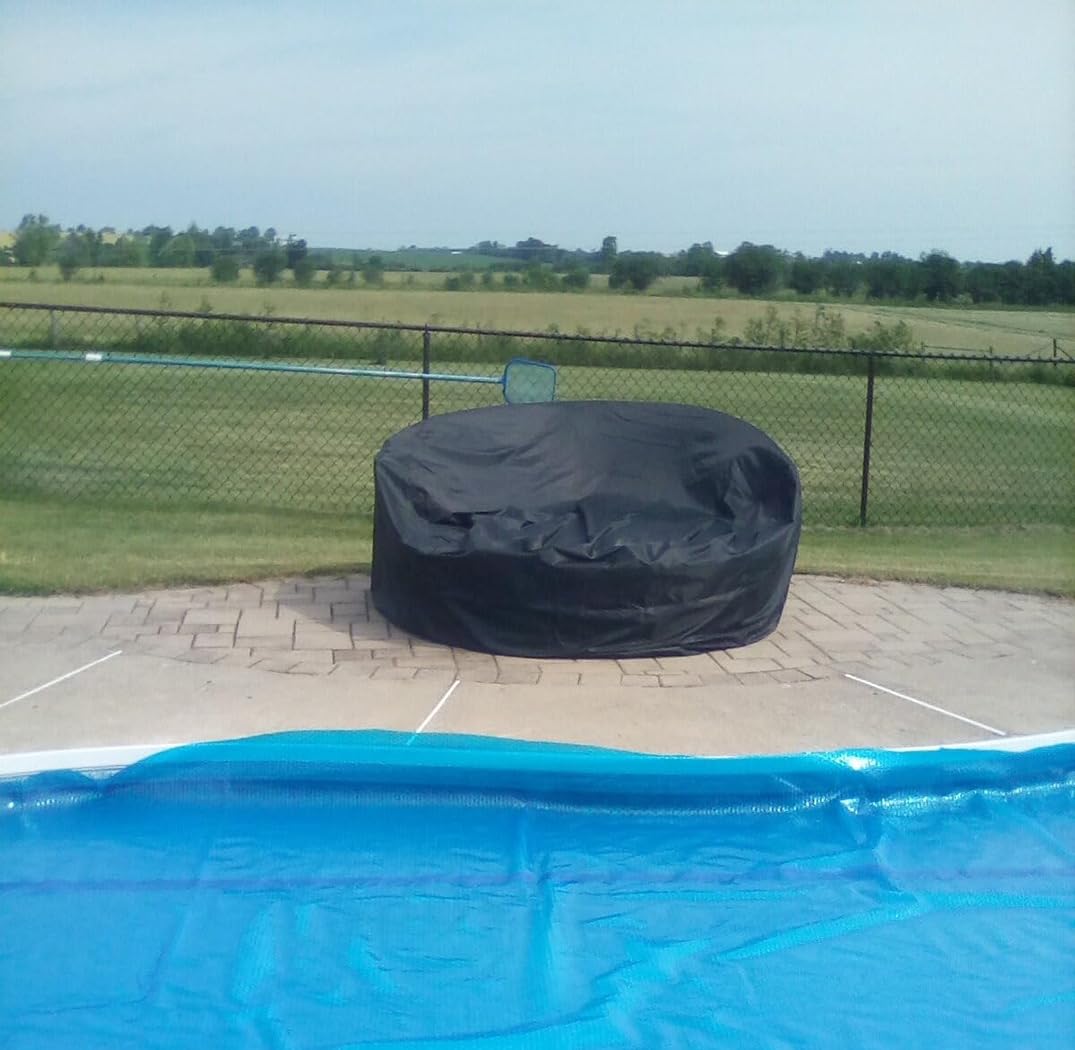 J&C Outdoor Daybed Cover Round Daybed Cover 90inch Water Resistant Garden Furniture Set Cover Full Protection for Outside Patio Furniture Cover (black)