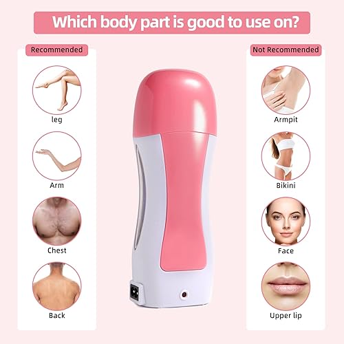 Miniatura 3 de Kit de cera enrollable con calentador portátil, rodillo con cartucho suave de 3.53 oz, 50 tiras. Máquina profesional para depilación. Encerado en