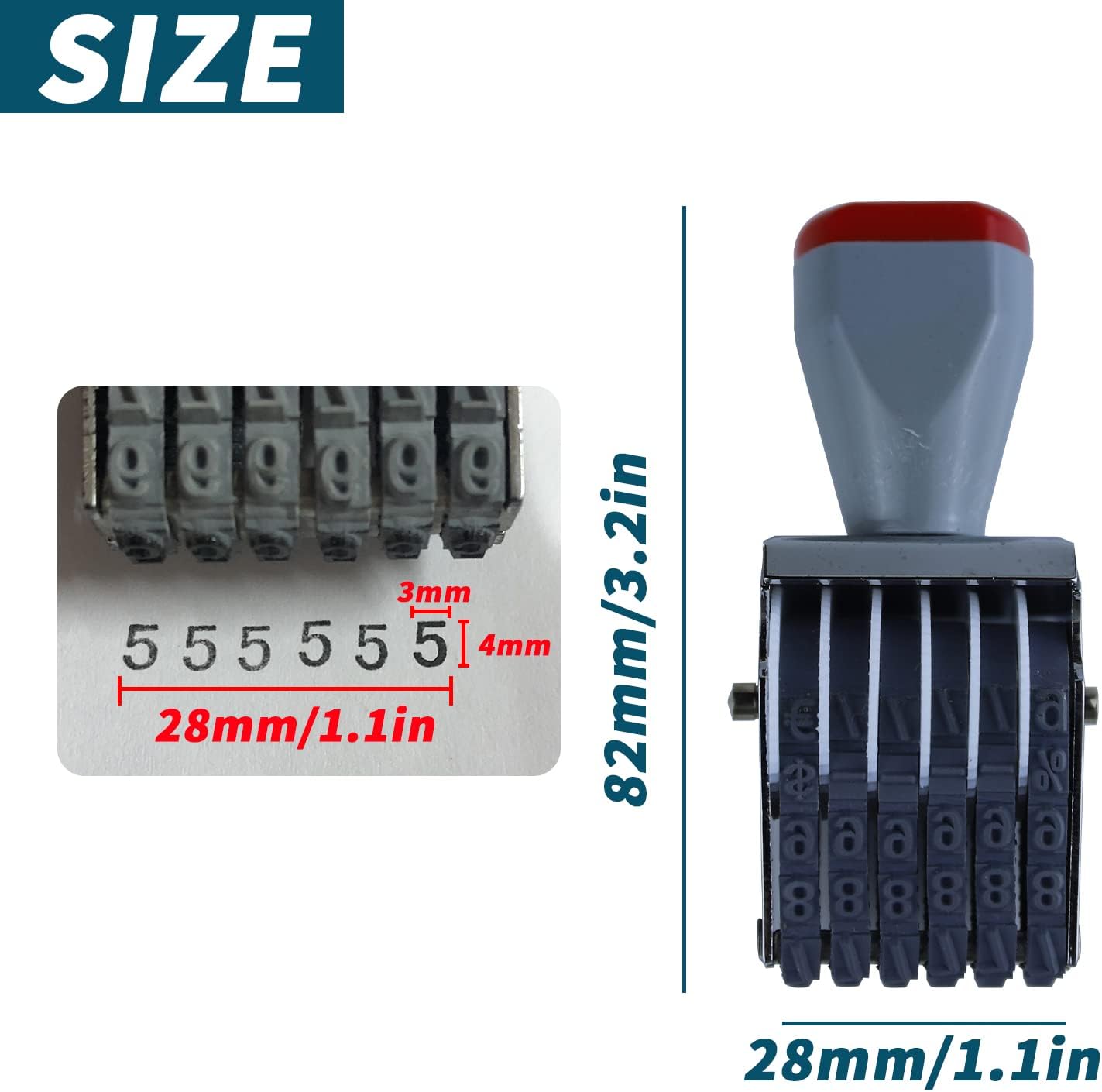 Buy 6 Digit Number Roller Stamps Small Changeable Date Stamp