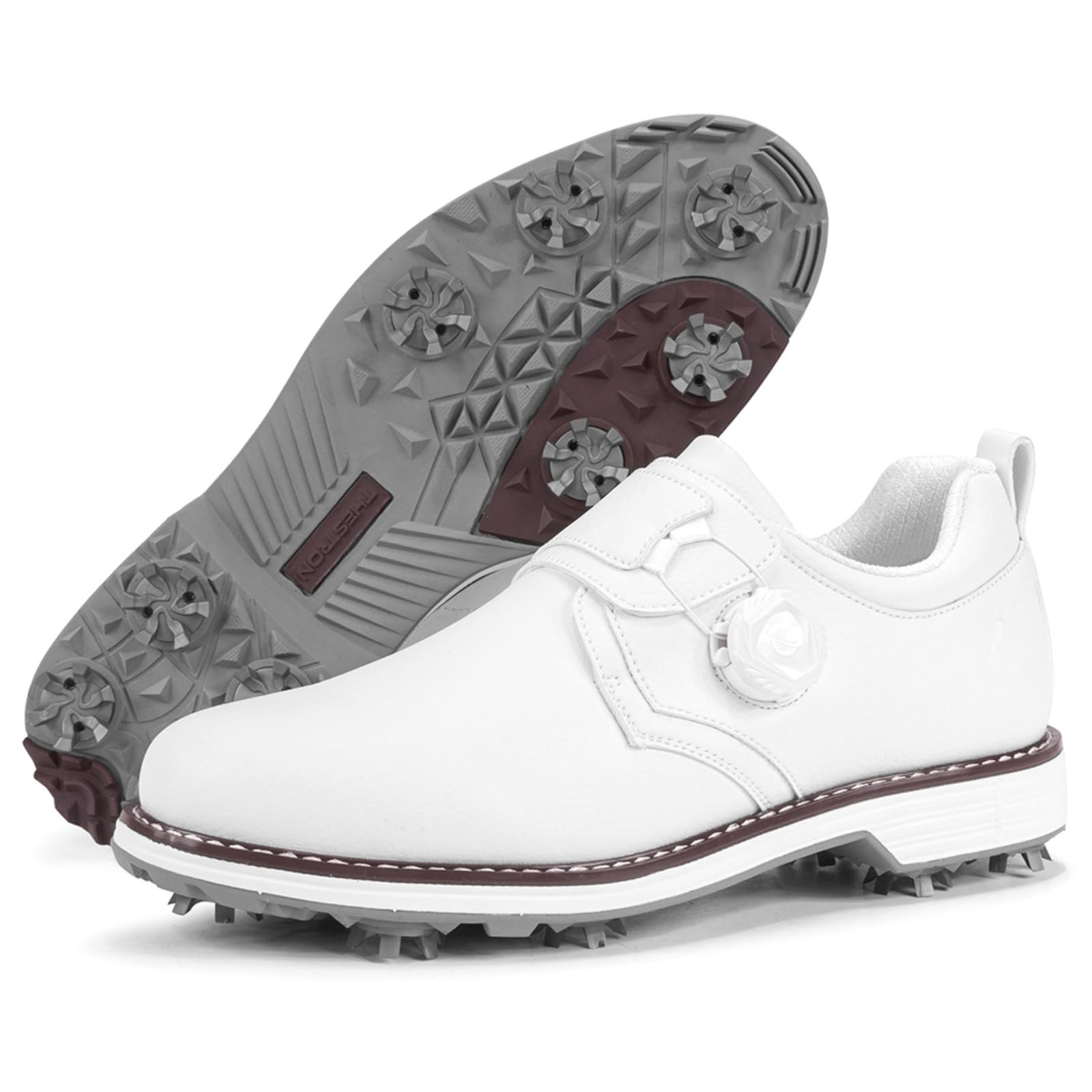 Męskie buty golfowe Profesjonalne tenisówki golfowe z kolcami Wodoodporne antypoślizgowe skórzane do uprawiania sportów na polu golfowym codzienne