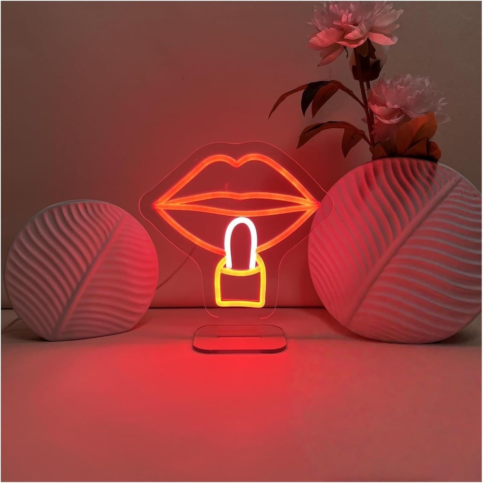 Zynther Neon lamp Red Lips for neon Sign Light Shop Studio Birthday Party Decoration 25cmx26cm