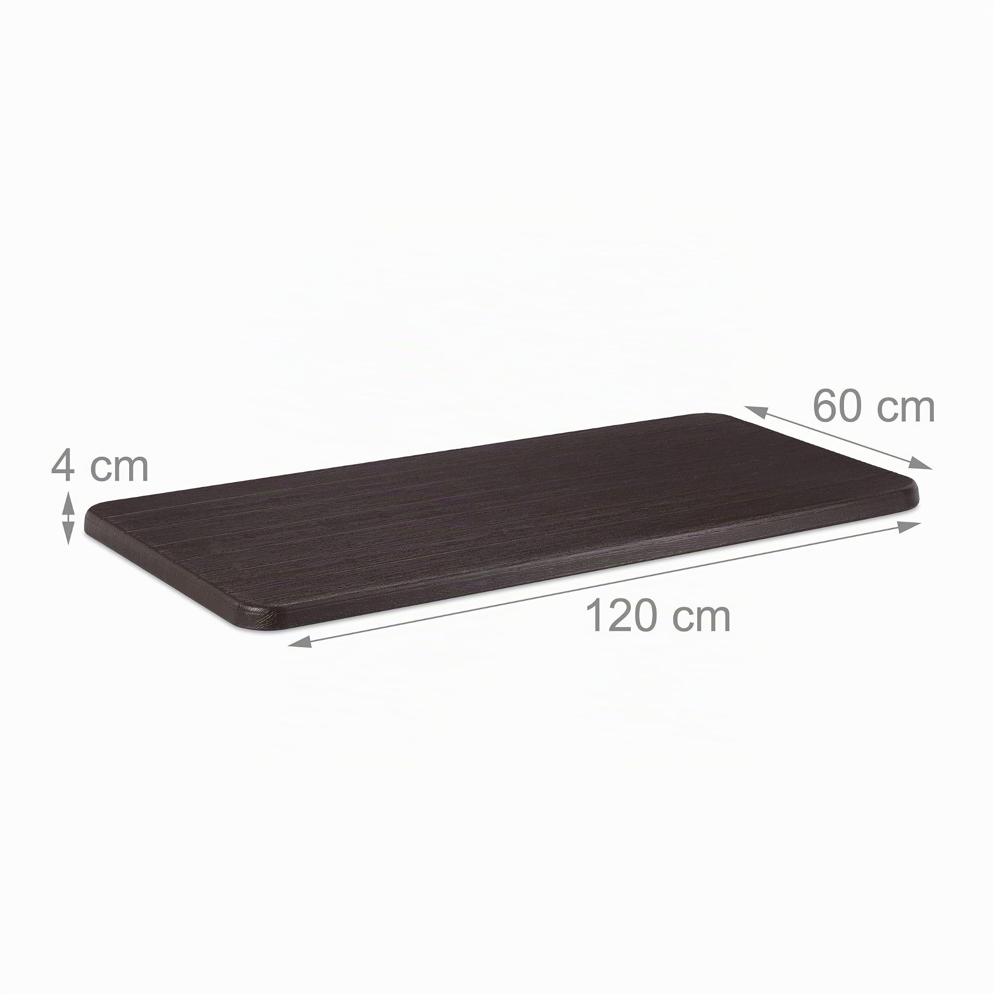 Relaxdays Table de Jardin, Effet Bois, Table Pliable rectangulaire, en Plastique, métallique, Balcon HxlxP 74 x 120 x 60