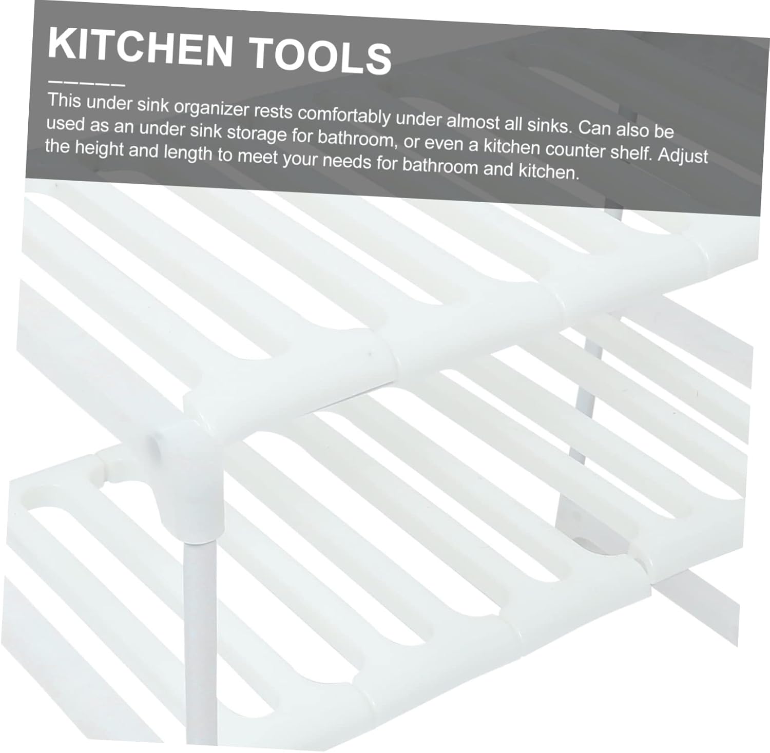 PRETYZOOM Sink Storage Rack Adjustable Organizing Shelf for -Saving Storage Strong Pressure Resistance Easy to Clean and Fit for Drain Configuration