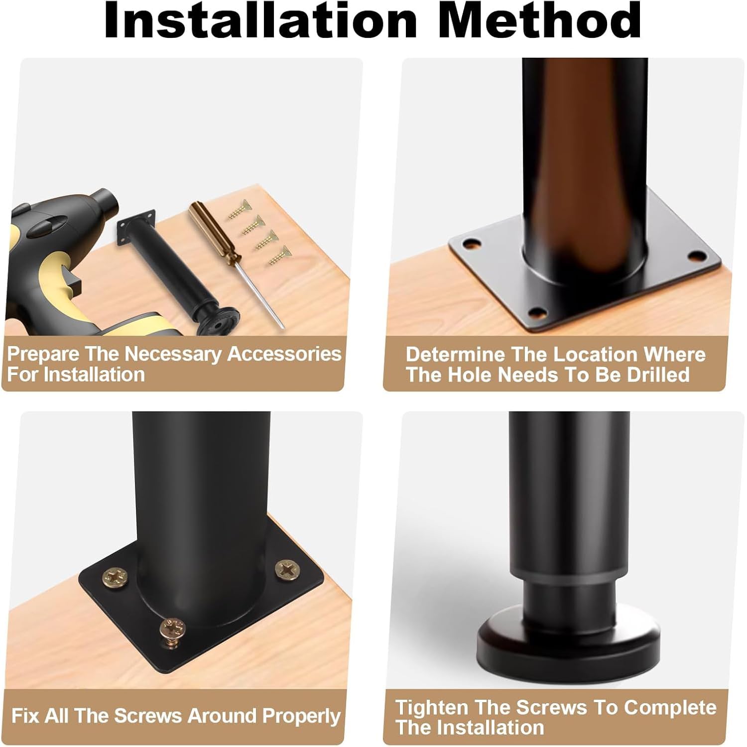 Aytop 4 Pcs Adjustable Furniture Legs, Etal Sofa Replaceent Support