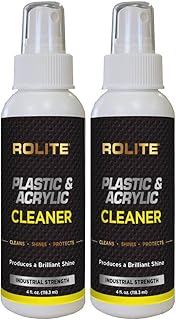 Rolite RPAC4z2PK Plastic and Acrylic Cleaner Spray, 4 fl. oz., 2 Pack, High Shine Protectant and Polish for Nonporous Surfaces, Streak-Free Formula for Windshields, Windows, Headlights