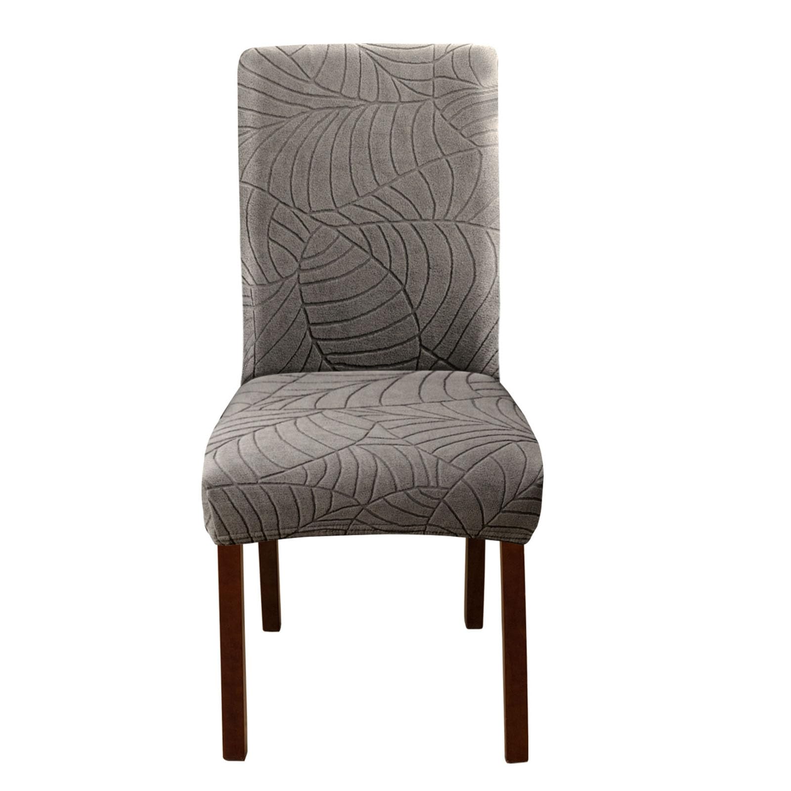 Hsioluted Leaves Pattern High Backrest Chair Cover Elastic Wrinkled Resistant Polyester Slipcover for Dining Chair Machine Washable Leaves Pattern Cover Elastic Fit