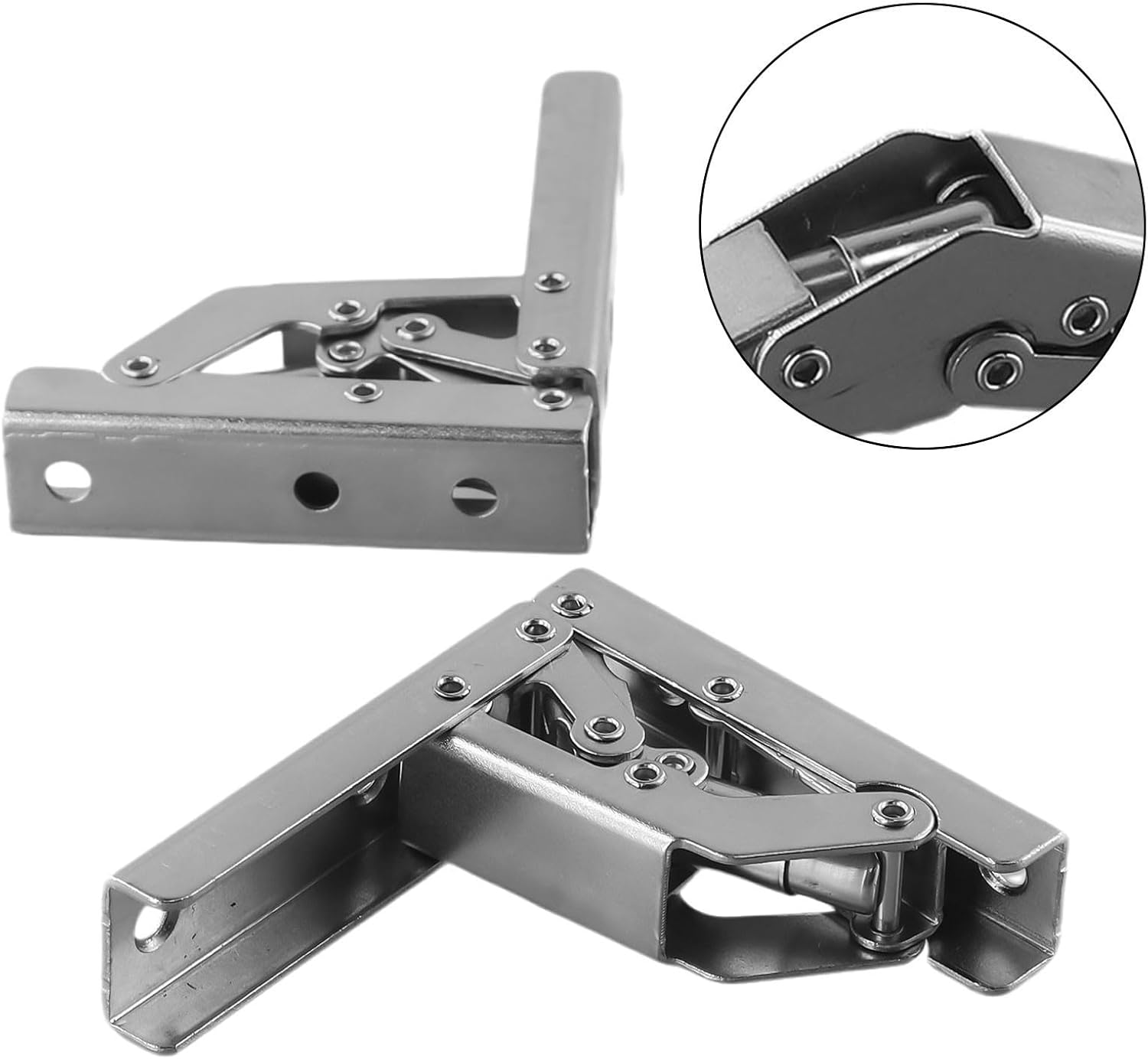 90° Self-Locking Folding Cabinet Hinge Kitchen Cabinets, Wardrobes & TV Units – 180° -Loaded, Cold-Rolled Steel, 6 kg Load Capacity, 2-Pack