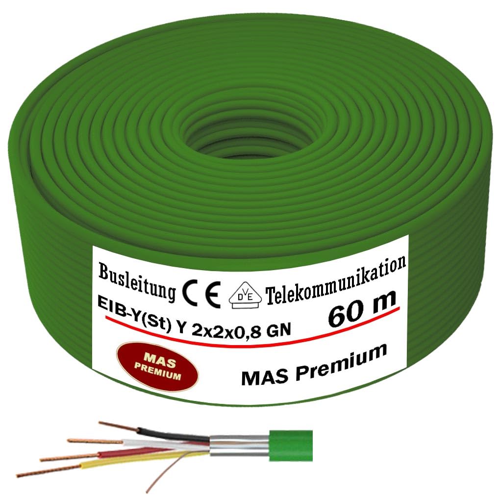 MAS Premium EIB-Y(St) Y 2 x 2 x 0,8 GN - Cable de autobús (5-250 m, 60 m)