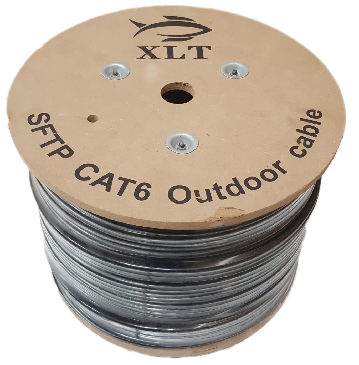 XLT Outdoor SFTP Cable Network For Ethernet. 305M Spool,Outdoor SFTP CAT6: 8 * 0.55+/-0.005mm CCA 0.96+/-0.1mm HDPE Cross+nylon wire First jacket: PVC in grey Second Jacket:7.0+/-0.2mm PE in black