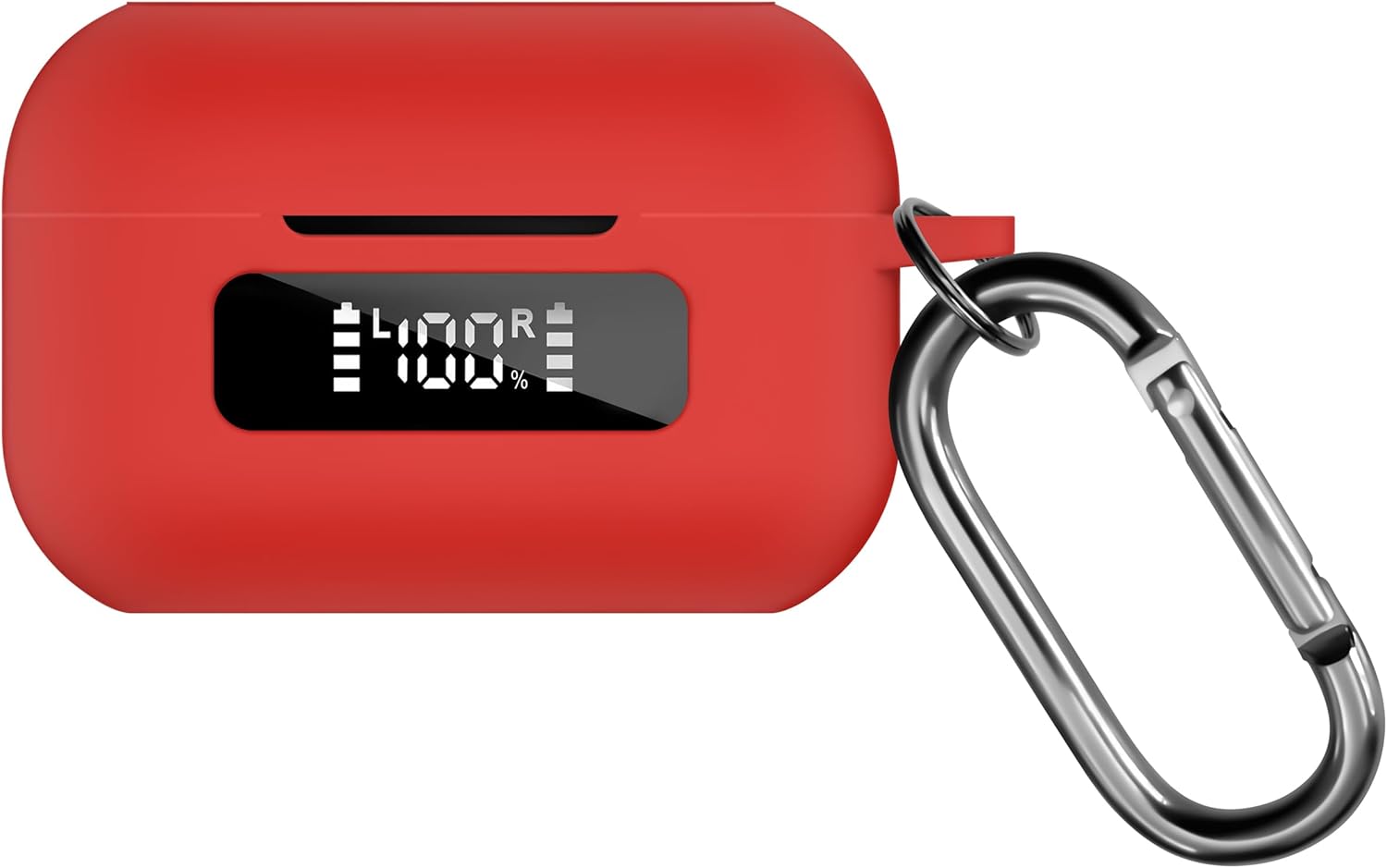 Geiomoo Silicone Case for TOZO NC9 2024, Protective Cover with Carabiner (Red)