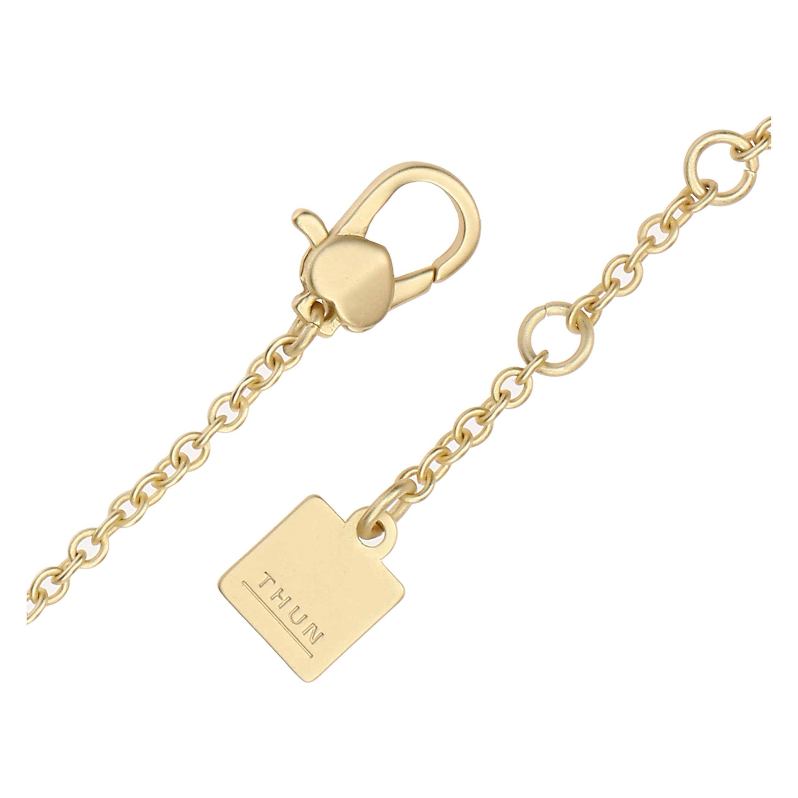 THUN - Bracciale con cinque cuori - metallo, vetro, resina - Collezione Dedicato a te - 16 + 3 cm