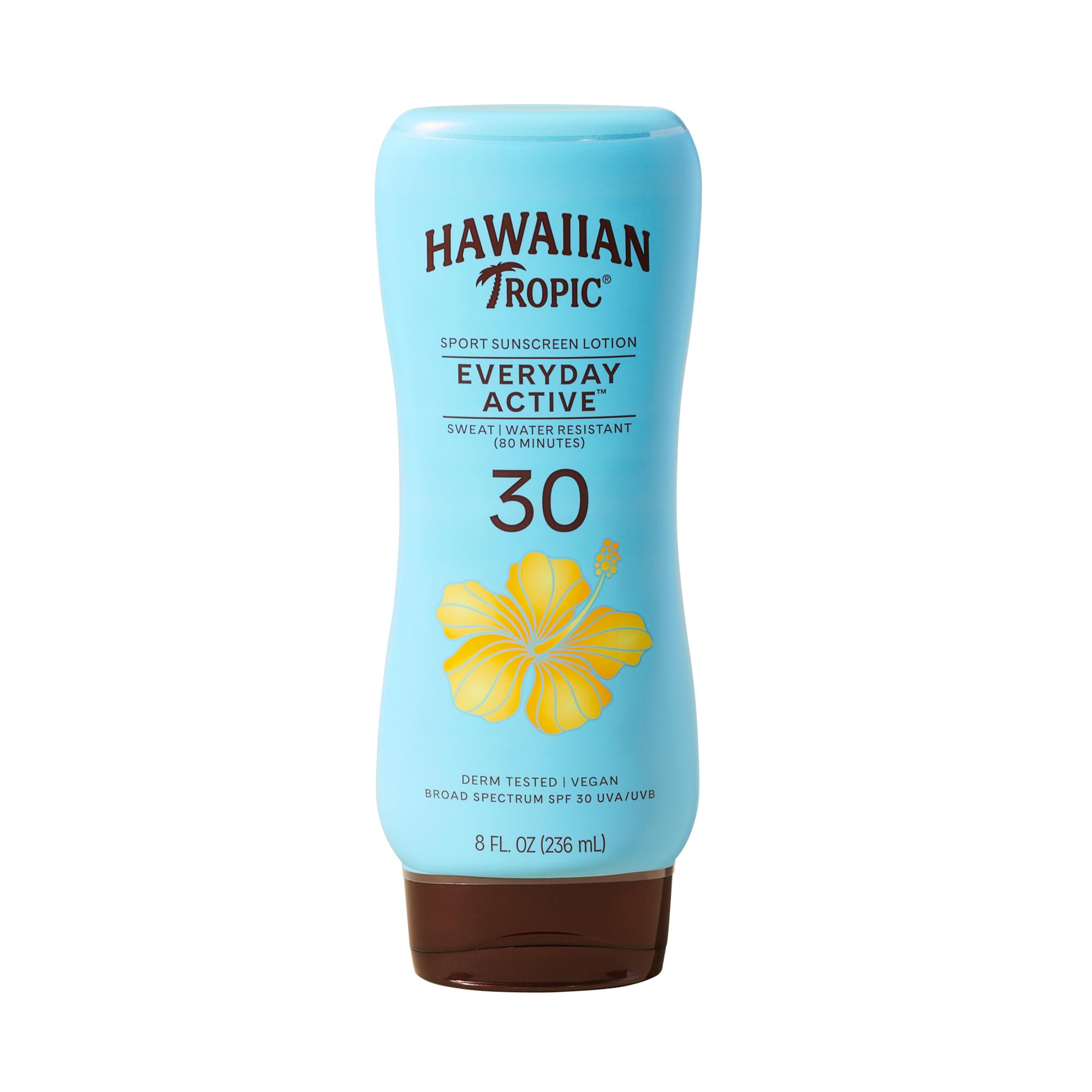 Hawaiian Tropic Island Sport Sunscreen Lotion, Ultra Light, High Performance Protection, SPF 30, Coconut, 8 Oz