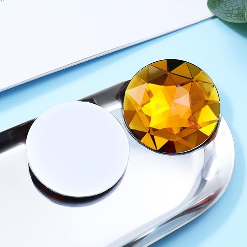 Miniatura 3 de Diamantes de imitación grandes de parte trasera plana de 1.575 pulgadas, 8 piezas de gemas redondas de acrílico ámbar grandes para manualidades,