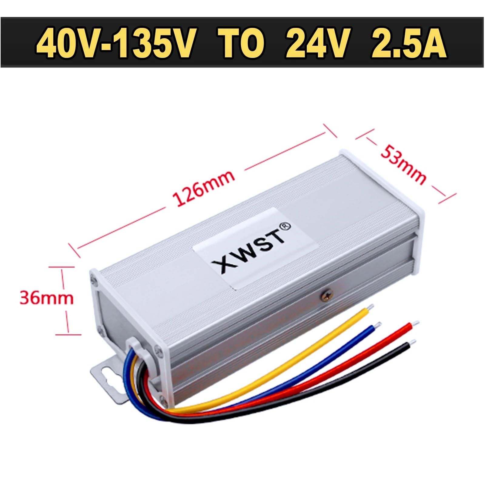 Izolowany konwerter DC 40-135V 48V 60V 90V 110V 120V do 24V Regulator napięcia 1-5A Moduł Step down Converter (2,5A Aluminum SL,40-135V)