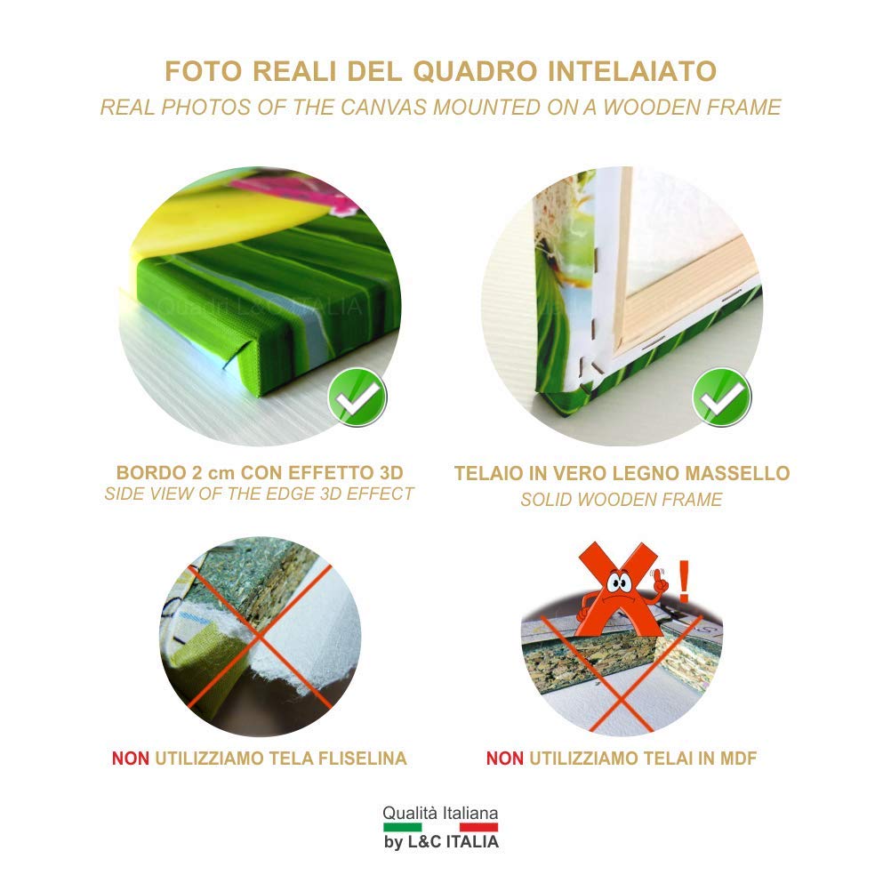 Quadri L&C ITALIA Benessere Zen - Quadro Moderno con Fiori Provenzali Relax 152 x 78 Stampa su Tela da Parete per Bagno Centro Estetico Benessere Palestra Spa