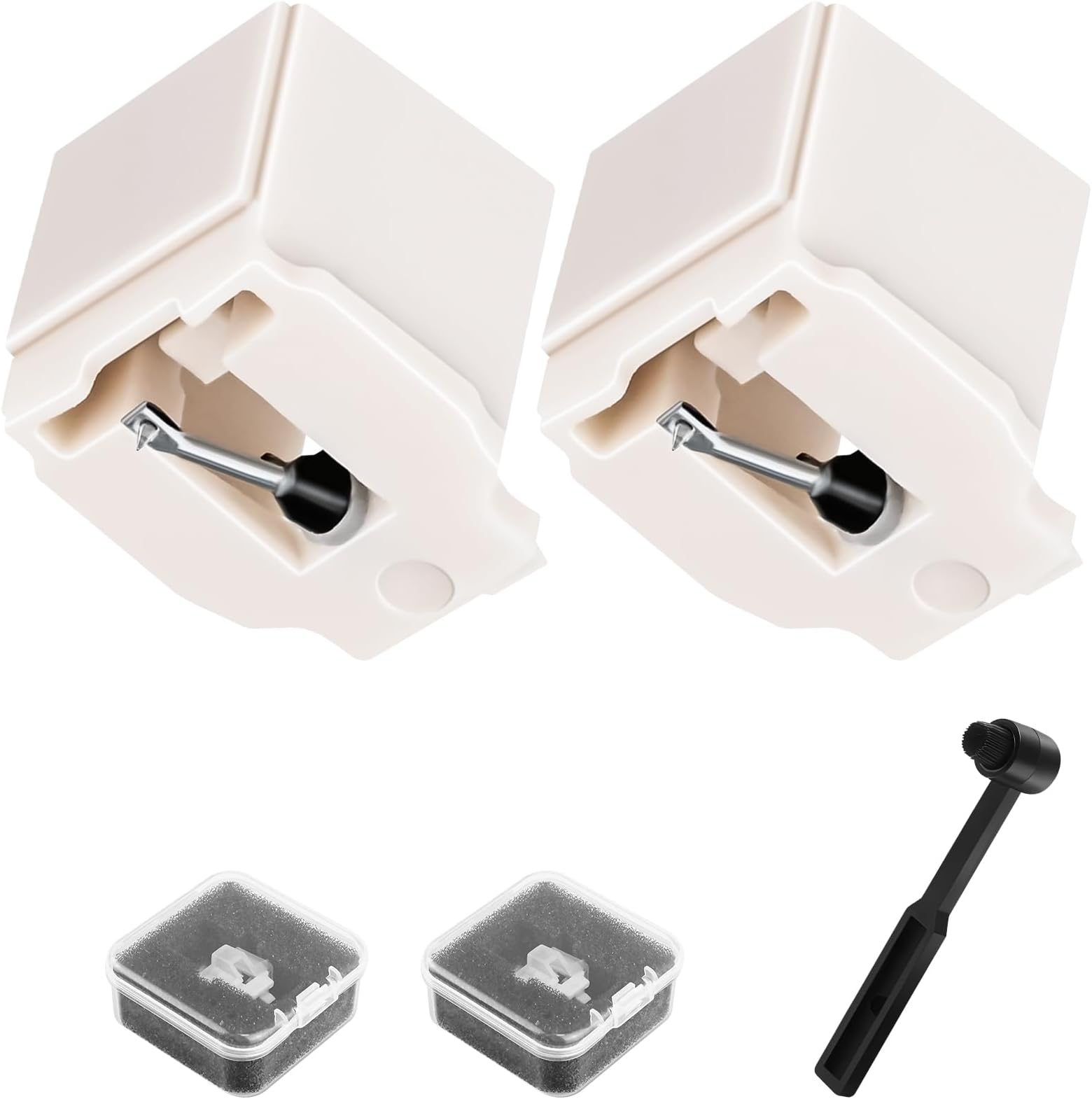 2 Pack ATN3600L Record Player Needle Replacement with Stylus Cleaning Brush, Record Needles Compatible with audio technica Models AT-LP60X, AT-LP60XBT, and AT-LP60XBT-USB Vinyl Record Player