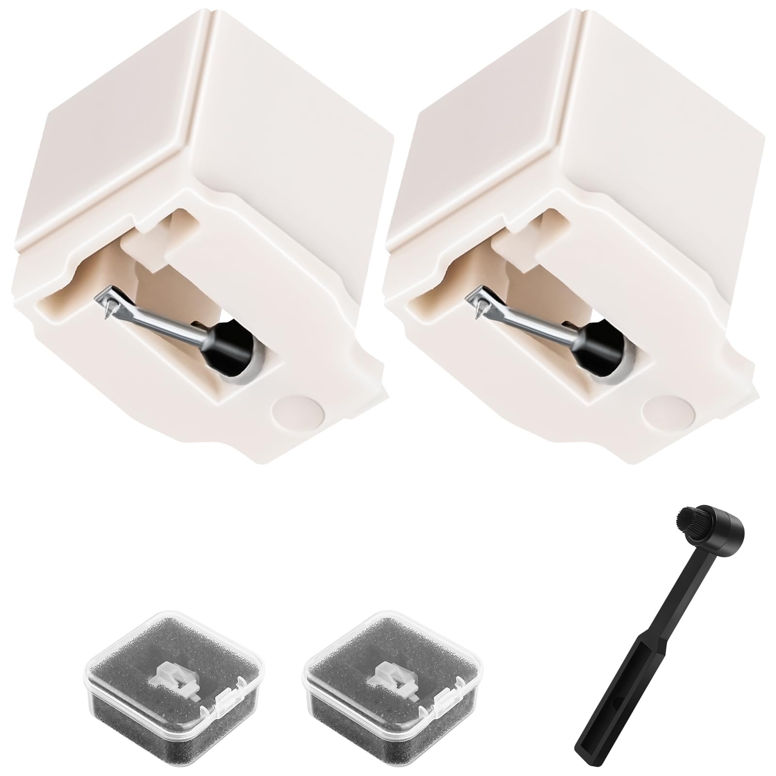 2 Pack ATN3600L Record Player Needle Replacement with Brush