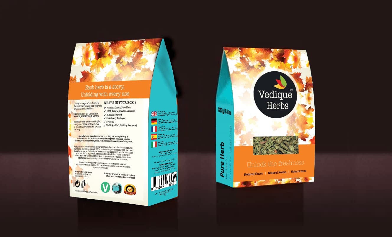 VEDIQUE HERBS Manjistha (Rubia cordifolia/Manjith) – 250 g | roh, roh, getrocknet | T-Schnitt | Premium-Qualität