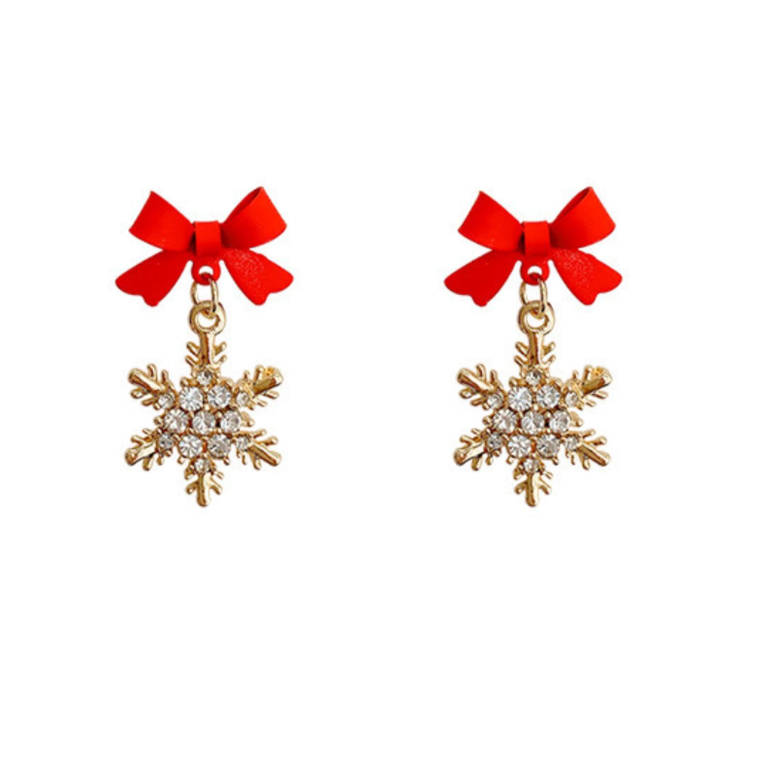 Boucles d'oreilles flocon de neige incrustées de bijoux scintillants