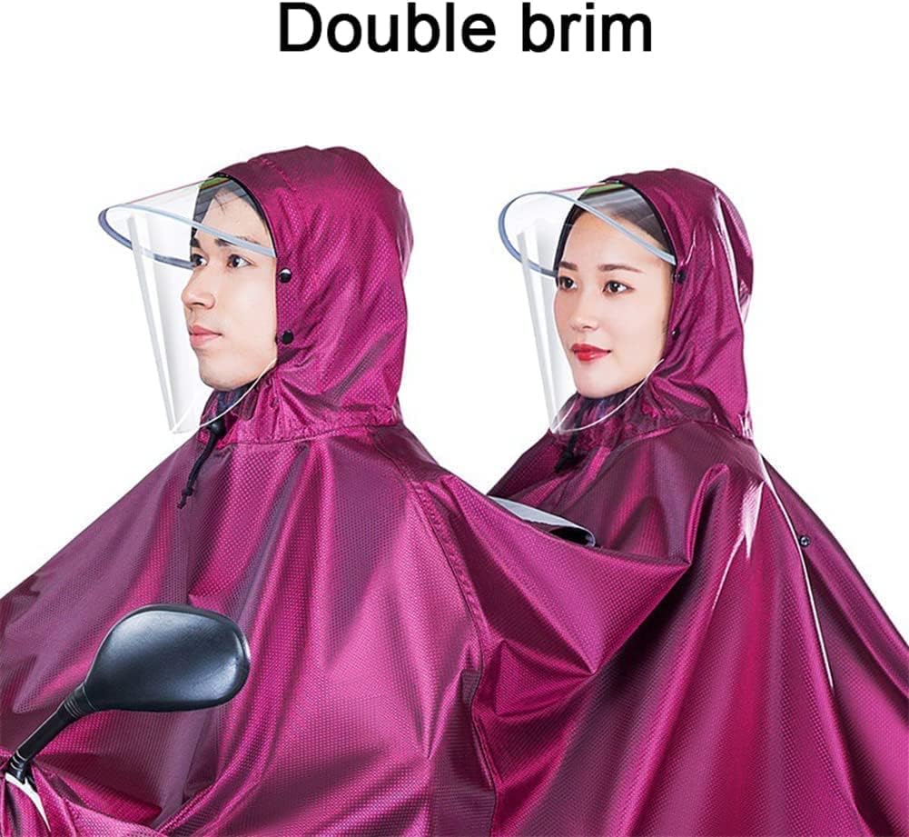 Capa de Lluvia for Bicicleta, Poncho Impermeable, Poncho de Motocicleta Hombres Mujeres Ciclismo Capa de Lluvia Poncho con Capucha Capa de Lluvia a Prueba de Viento Mobility Scooter Cover (Color : Red
