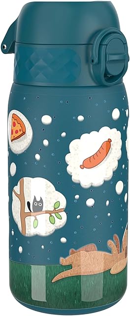 Ion8 Leak Proof Kids Water Bottle, Stainless Steel, Dog Dreaming, 400ml (13oz)