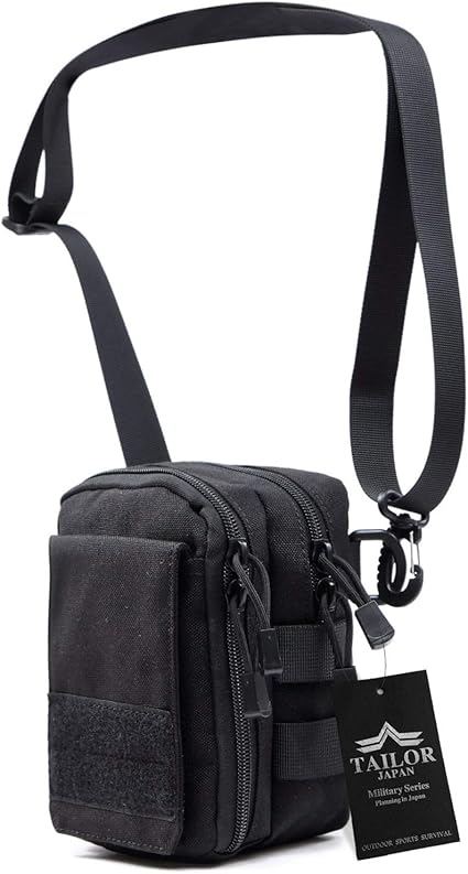 Amazon Tailor Japan タクティカルポーチ サバゲーポーチ メンズポーチ ミリタリーポーチ 多機能ポーチ アウトドア キャンプ ソロキャン 1000dナイロン製 モール対応 ブラック ダンプポーチ バッグ 通販