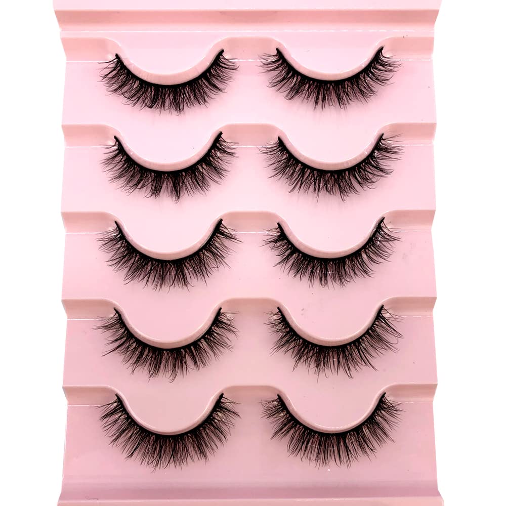 HBZGTLAD New Manga lashes 5 pairs natural false eyelashes fake lashes long makeup 3d mink eyelashes extension mink eyelashes for beauty… (FM-2)