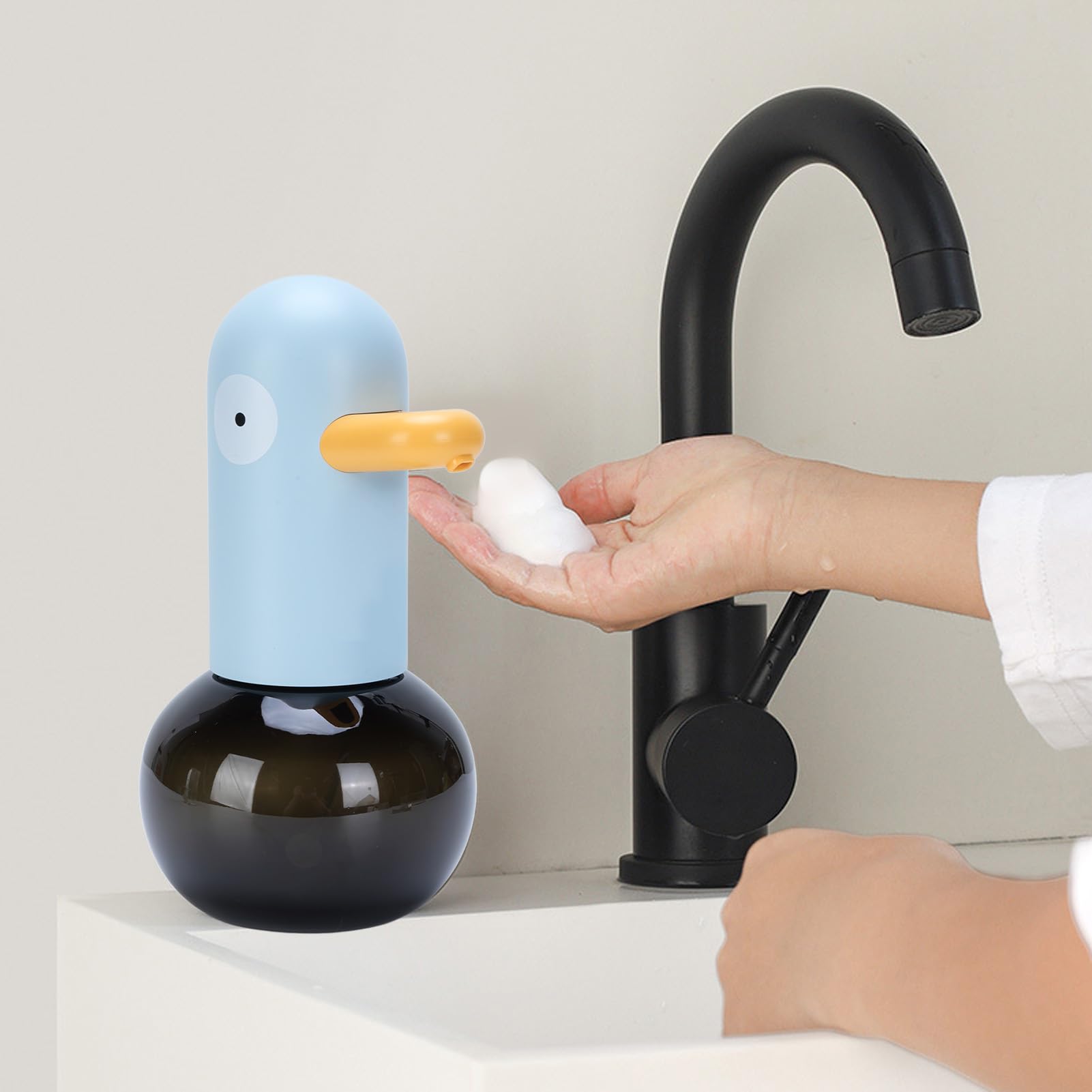Sxhlseller Dispenser di Sapone con Sensore di Movimento, Autopulente Ricaricabile da 400 Ml |Distributore Automatico di Sapone per le Mani Senza Contatto a 2 velocità Regolabile per Cucina, Bagno