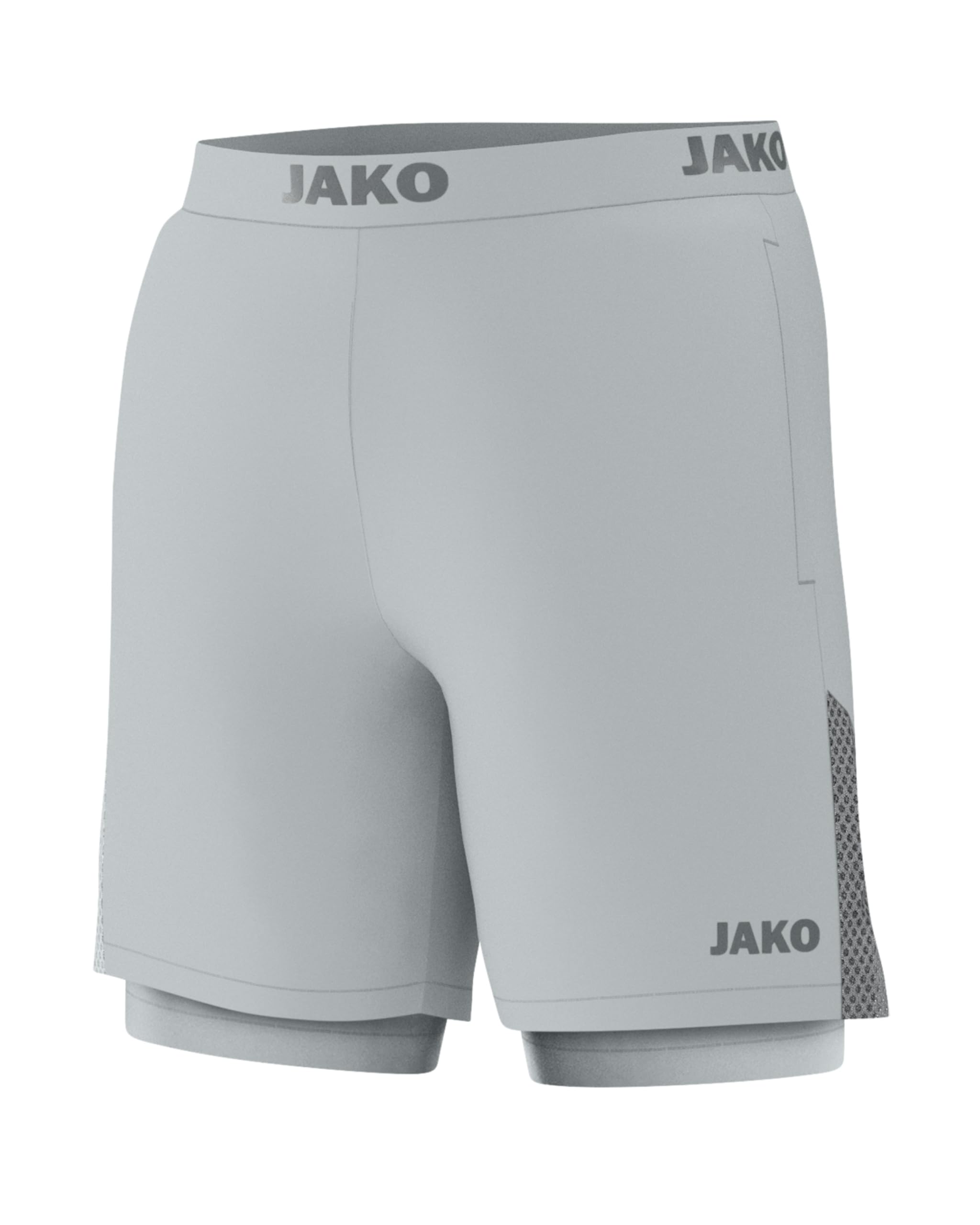 JAKO Damen 2-in-1 Shorts Power, hellgrau, 34