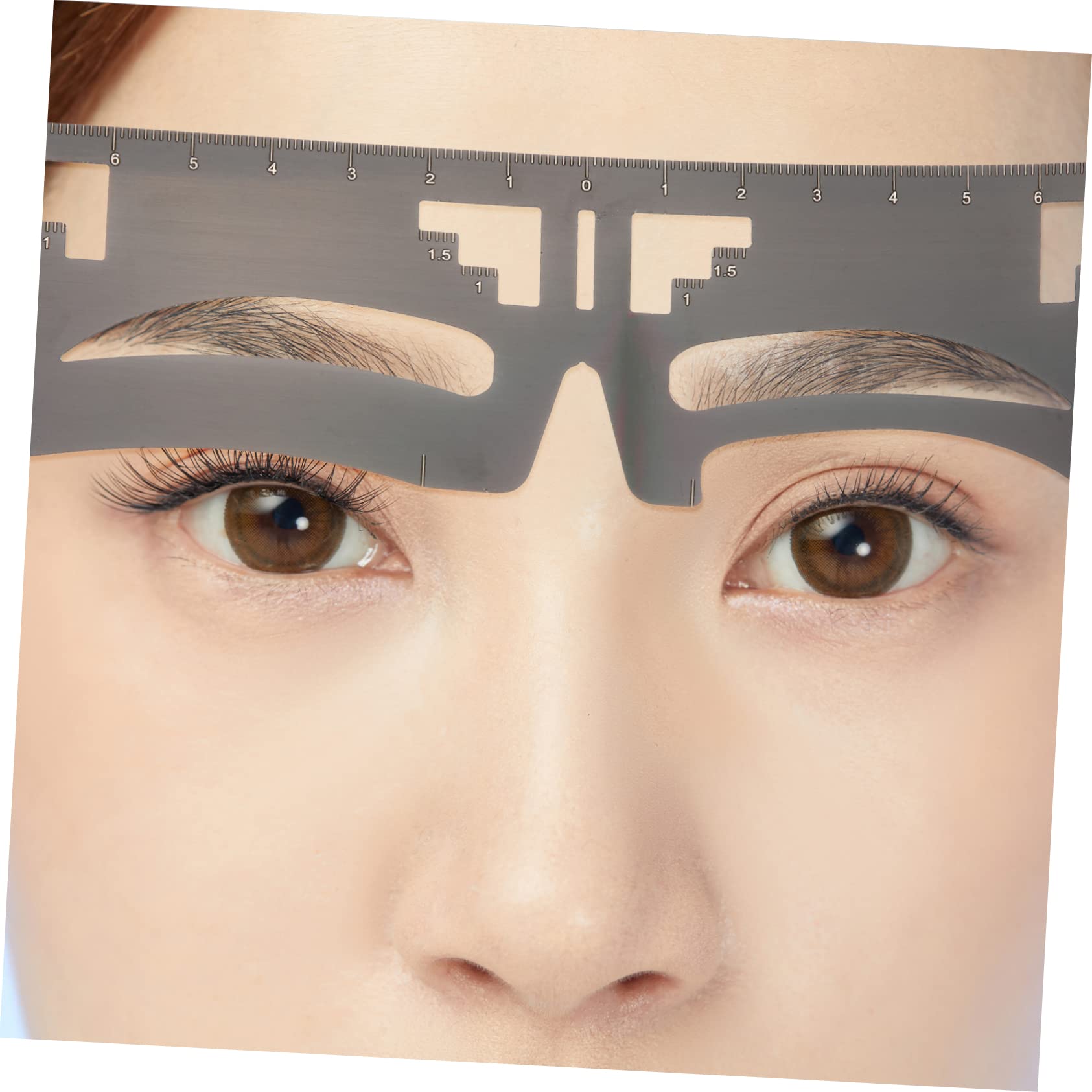 minkissy 6 piezas de regla de cejas, moldeador de cejas, plantilla de cejas, plantilla de cejas, regla de moldeo de cejas, moldes de mapeo de cejas, regla en T, herramienta de equilibrio de acero