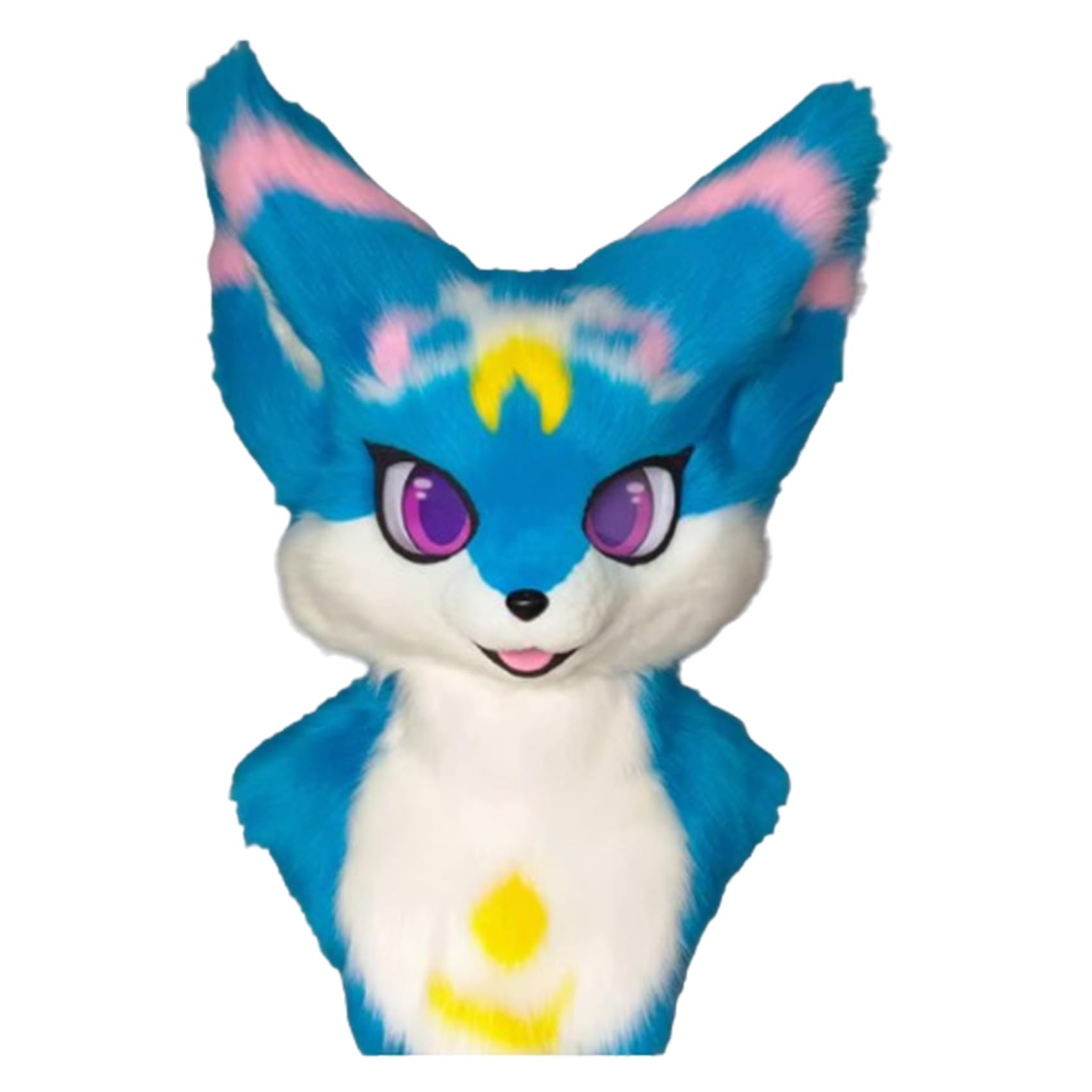 Fursuit Animal Mask, Lolita Halloween Costume Headgear Wearable Fluffy Warm Beast Head for Halloween Christmas Cosplay Party