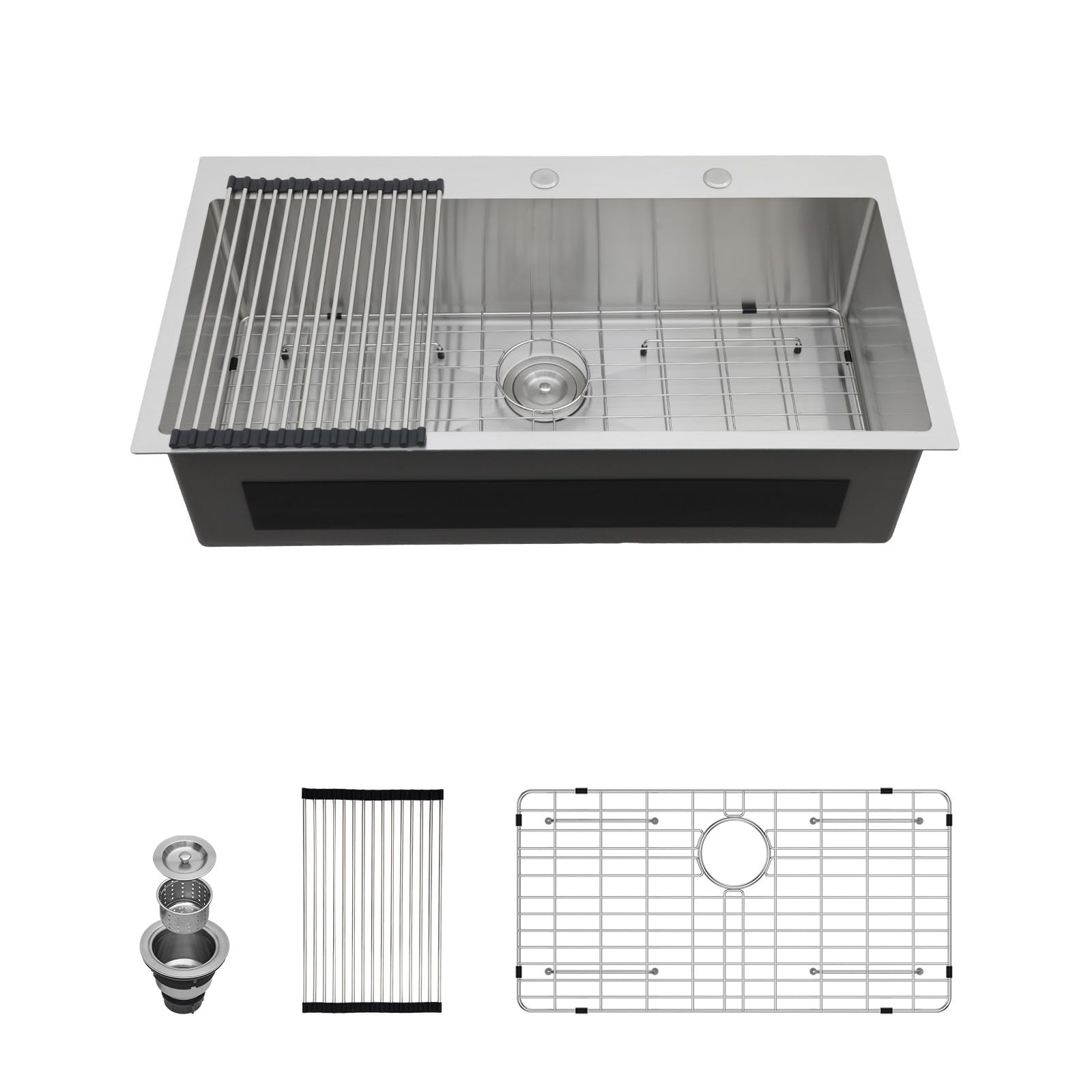 Kichae 36 Drop In Stainless Steel Kitchen Sink 16 Gauge