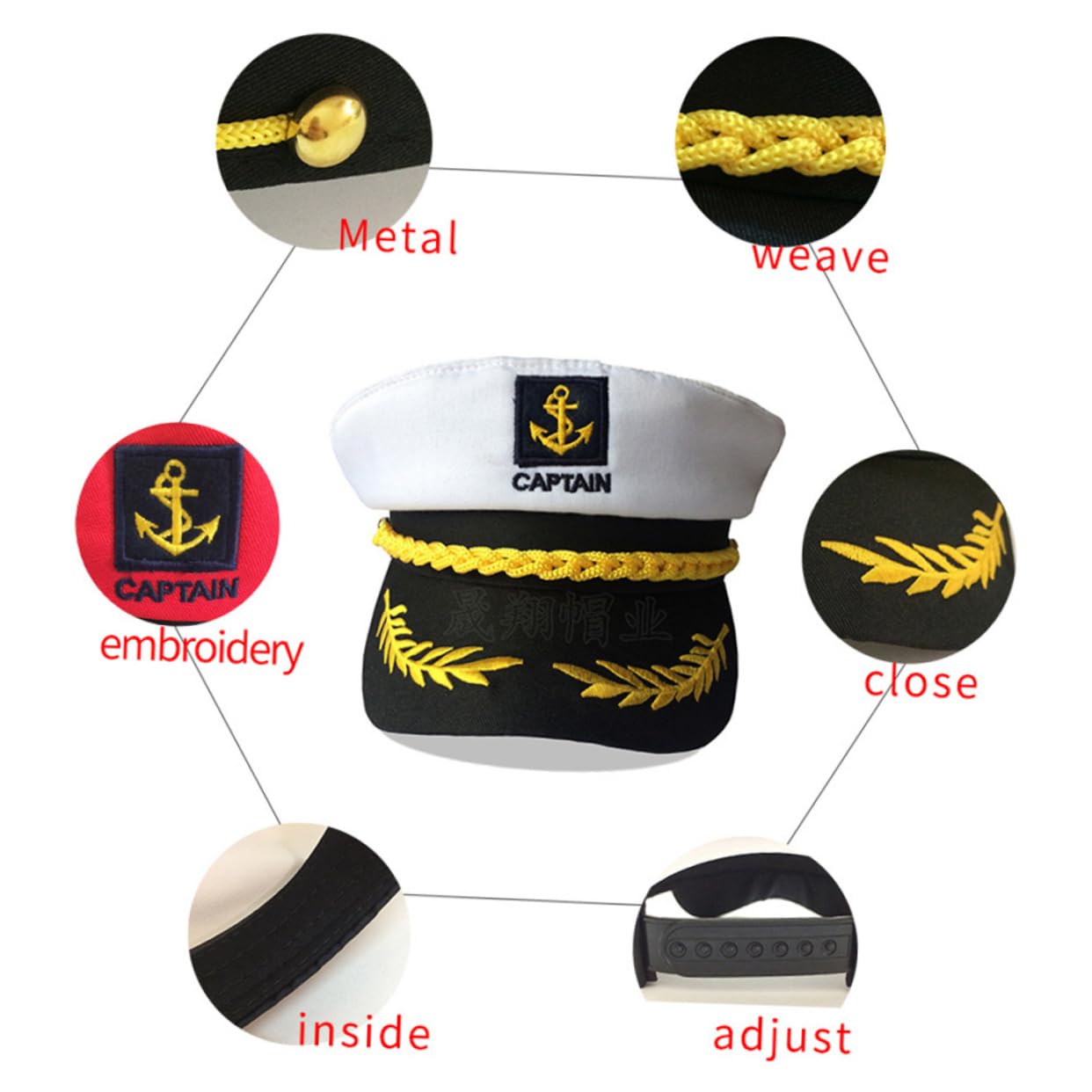Ipetboom Marinaio Uomini Adulto Adulti Marino Cappello Sole Cappello Cappello Da Per Uomo Cappello Da Marinaio Da Donna Cotone Poliestere