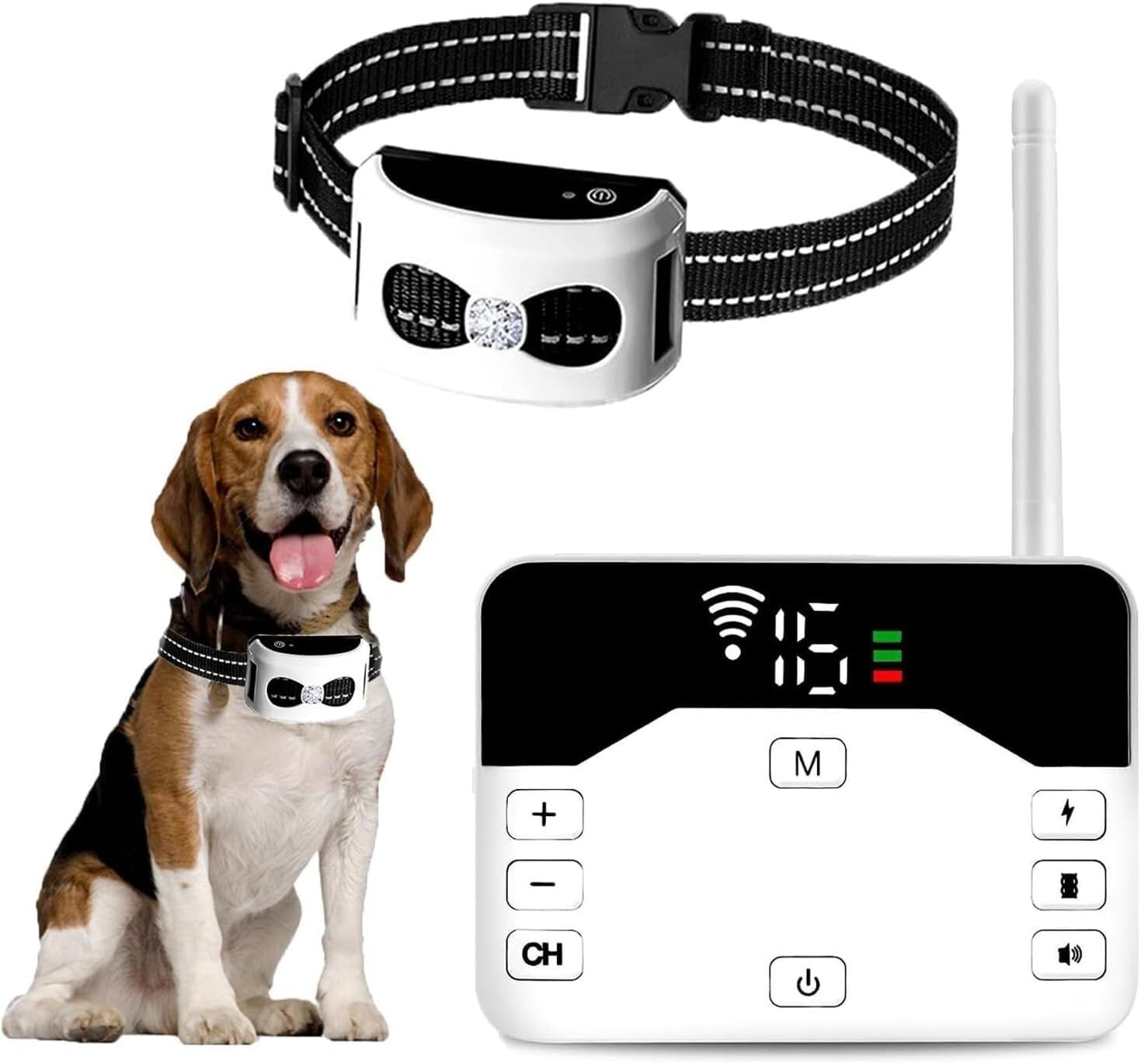 Smart 2-in-1 Electronic Wireless Fence Dog Trainer, Rechargeable and Waterproof, Signal Range Radius Up to 990 Feet. Suitable for All Dogs
