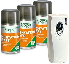 Copyr Kenyatrin Safe and Copyrmatic Evolution Night & Day - Mosquito Repellent, Fly and Flying Insecticide, 3 Bottles 250 ml + Automatic Dispenser, Pyrethrum Organic Insecticide and Mosquito Repellent