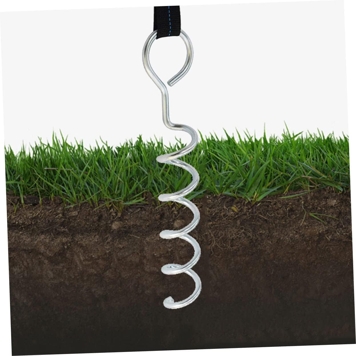 Outdoor Dog Tent Stake Set Large Dog Tie Out Cable Heavy Duty Ground Stakes Garden for Camping Spiral Shaped Anchor Kit