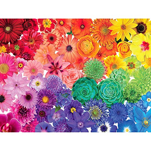 Tomoving Puzzle für Erwachsene 1000 Teile Puzzle 1000 Teile Rainbow Flowers Puzzle Cover