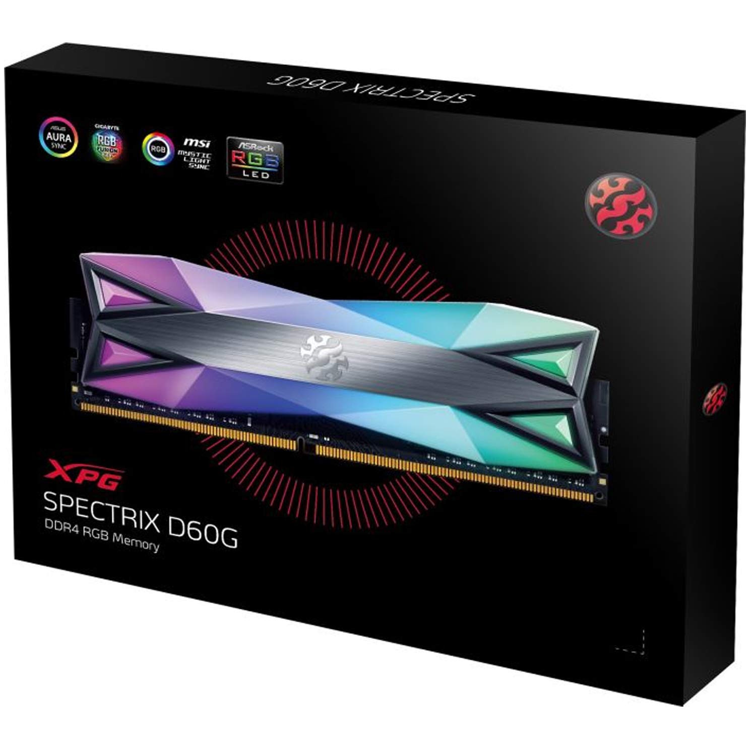 DDR4 3600 8GBx2枚ADATA XPG SPECTRIX D60G ADATA Módulo de memória XPG SPECTRIX D60G 8GB, 3600MHz CL-17-18-18