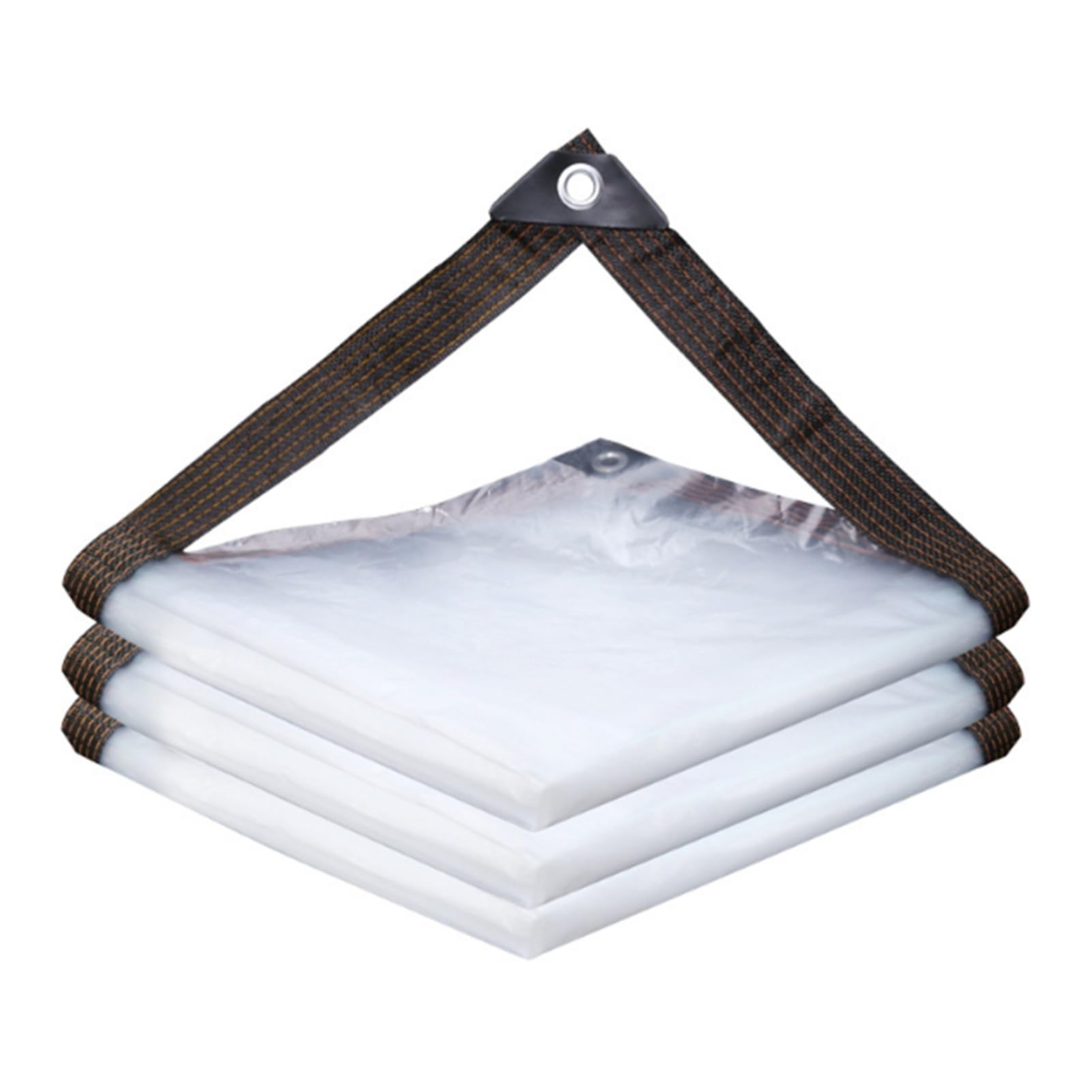 VSHENG PE Tarpaulin Clear Tarps Tear Resistant Waterproof 0.12mm Thick Transparent Tarp for Greenhouse Balcony Pergola Side Panels(2x6m)