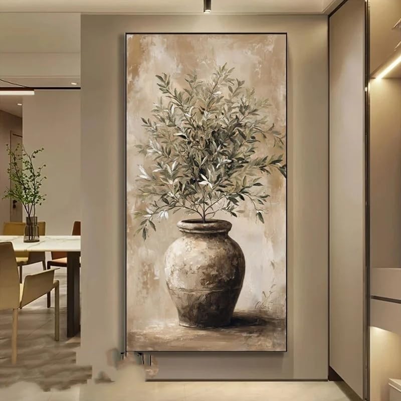 LTjiajuypd Quadro su tela con albero d'ulivo, ideale per decorare soggiorno, camera da letto, ufficio e cucina (70x140 cm).