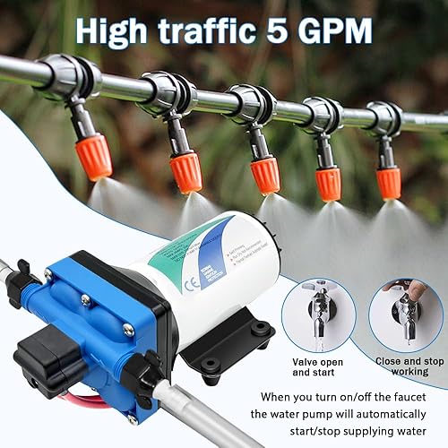 Miniatura 3 de Bomba de agua eléctrica de alta presión de 12 V con diafragma, bomba de transferencia de agua en línea, sistema de agua para cámper, bomba de