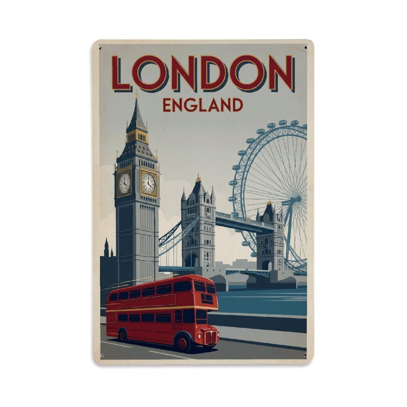 Metal Tin Sign Vintage Travel England London