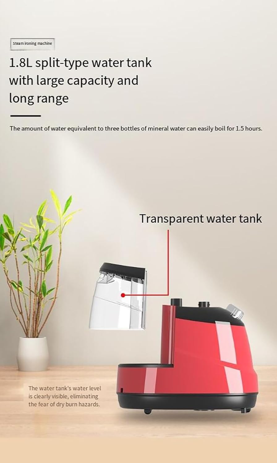 2000W Garment Steamer Vertical Clothes Steamer with 1.8L Water Tank 11 Gear Adjustment 5.1ft Height Portable Fabric Steamer for Home Use